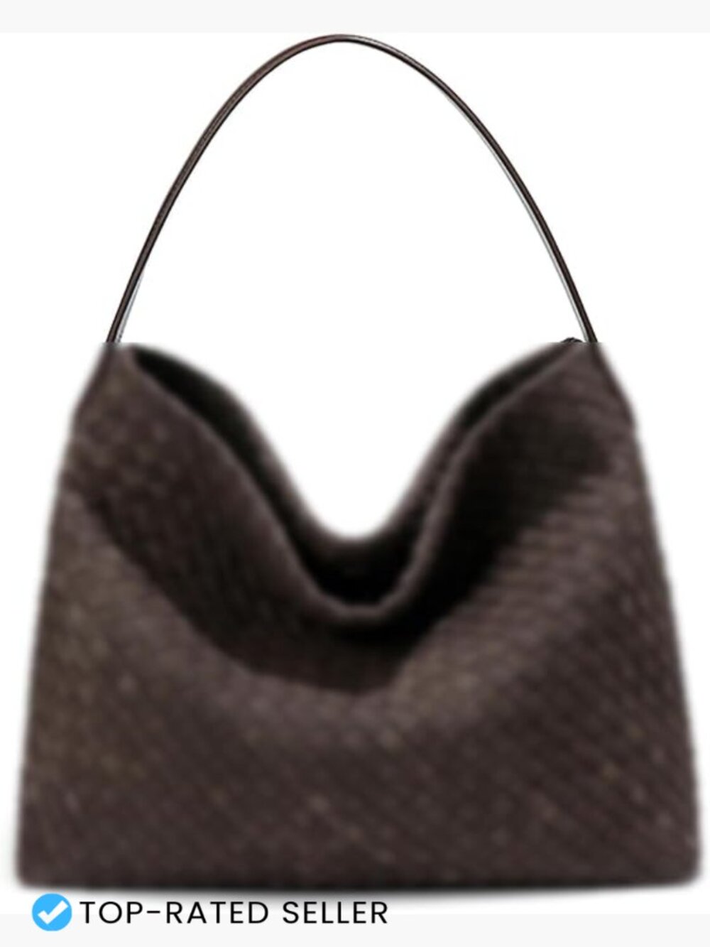 Woven Faux Suede Hobo Bag Retro Shoulder Tote Satchel Work Travel Handbag